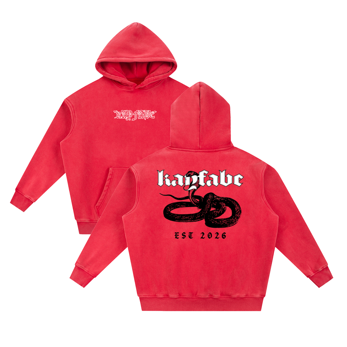 FANGS Snow Wash Fleece Oversize Hoodie