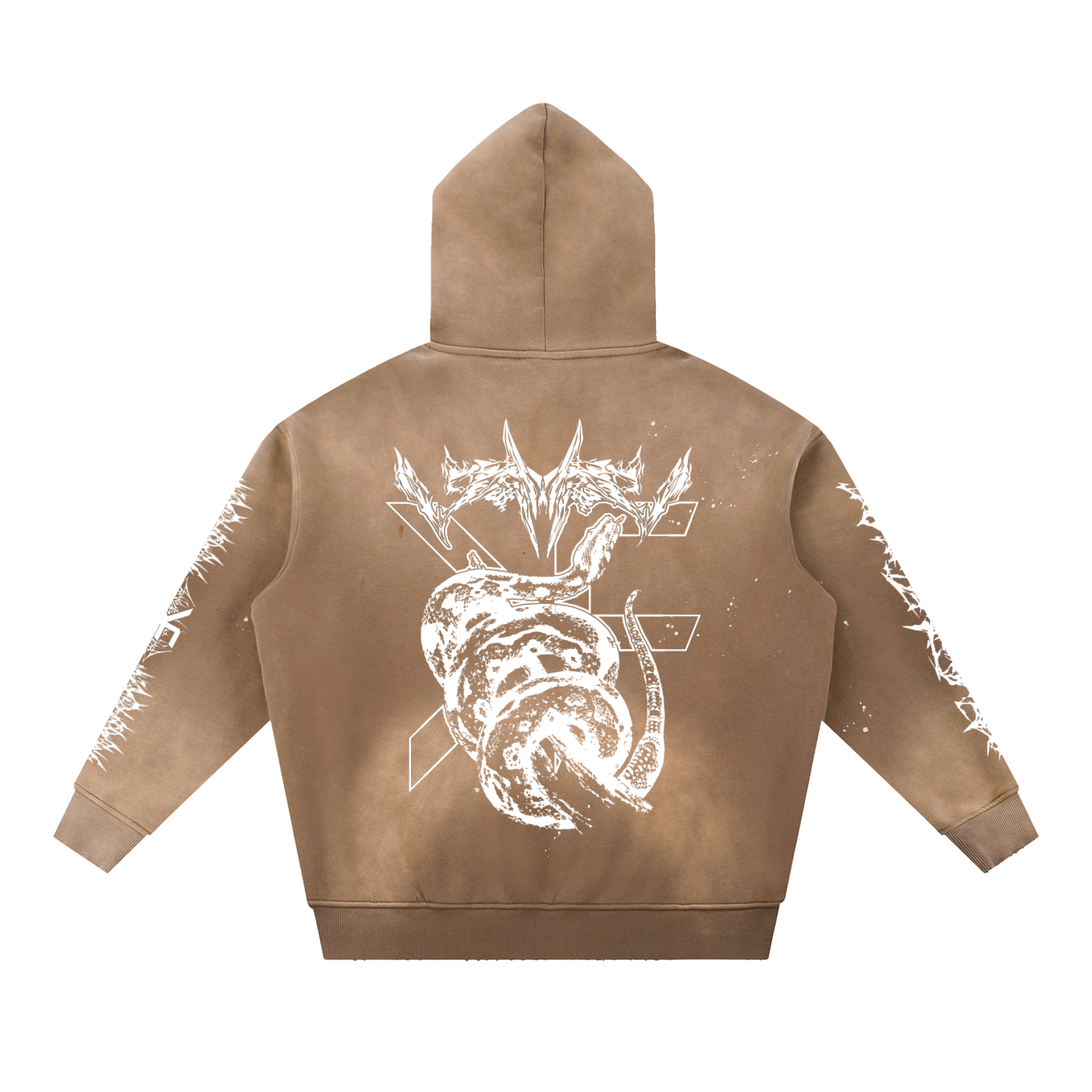 Vintage Washed Frayed Fleece Hoodie