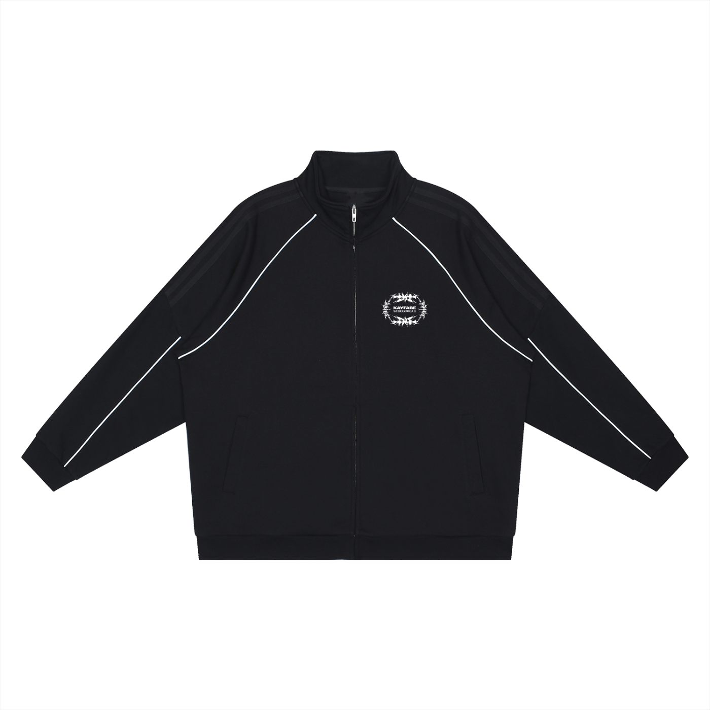 Reflection Striped Raglan Sleeve  Jacket