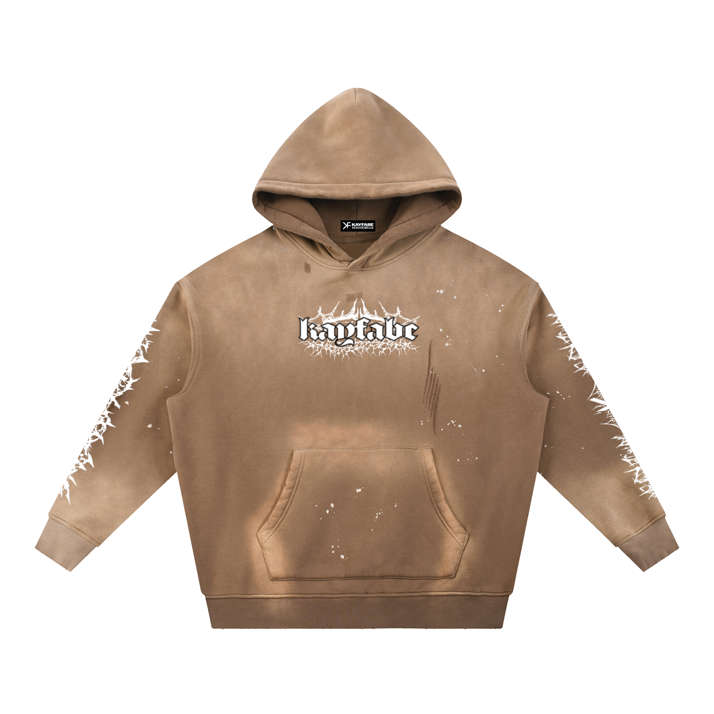 Vintage Washed Frayed Fleece Hoodie