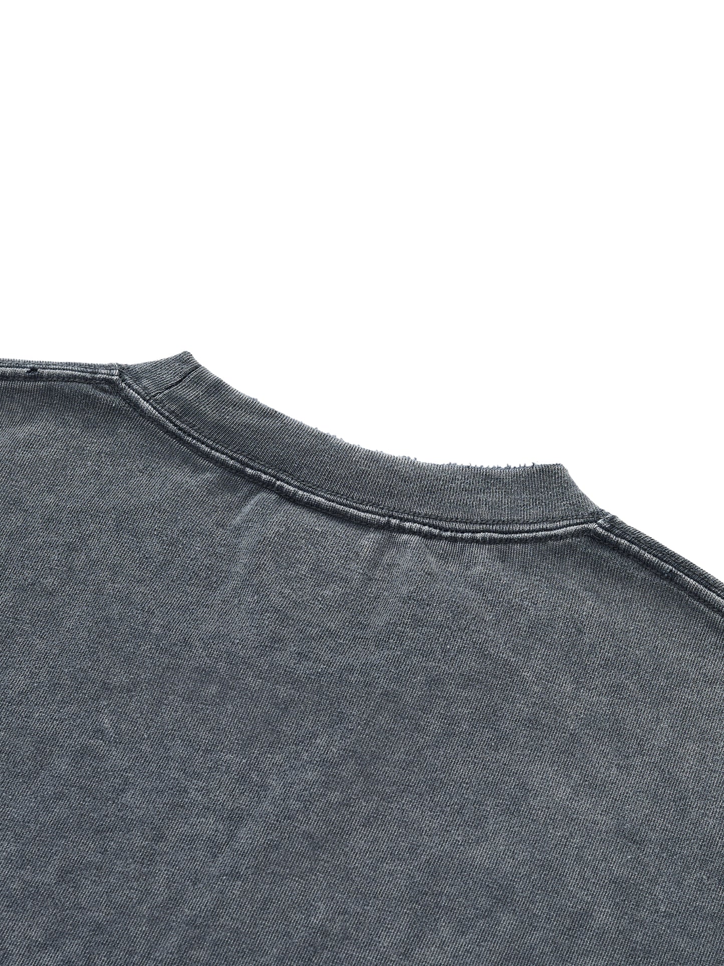 GOTHIC CHROME Snow Wash Raw-Hem Boxy T-shirt